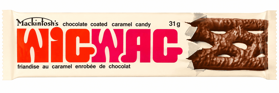 Wig-Wag chocolate-coated caramel candy