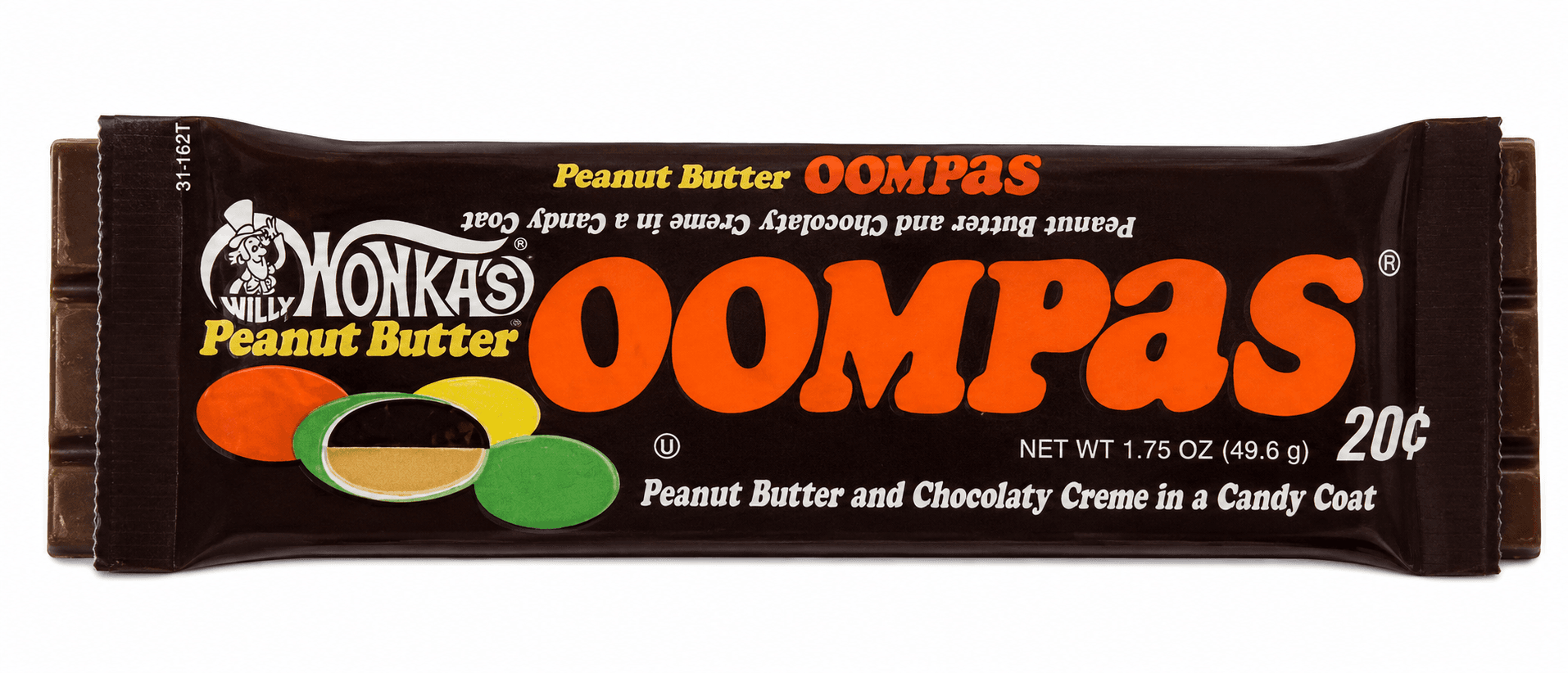 Willy Wonka's Peanut Butter Oompas — peanut butter and chocolatey creme in a candy coat