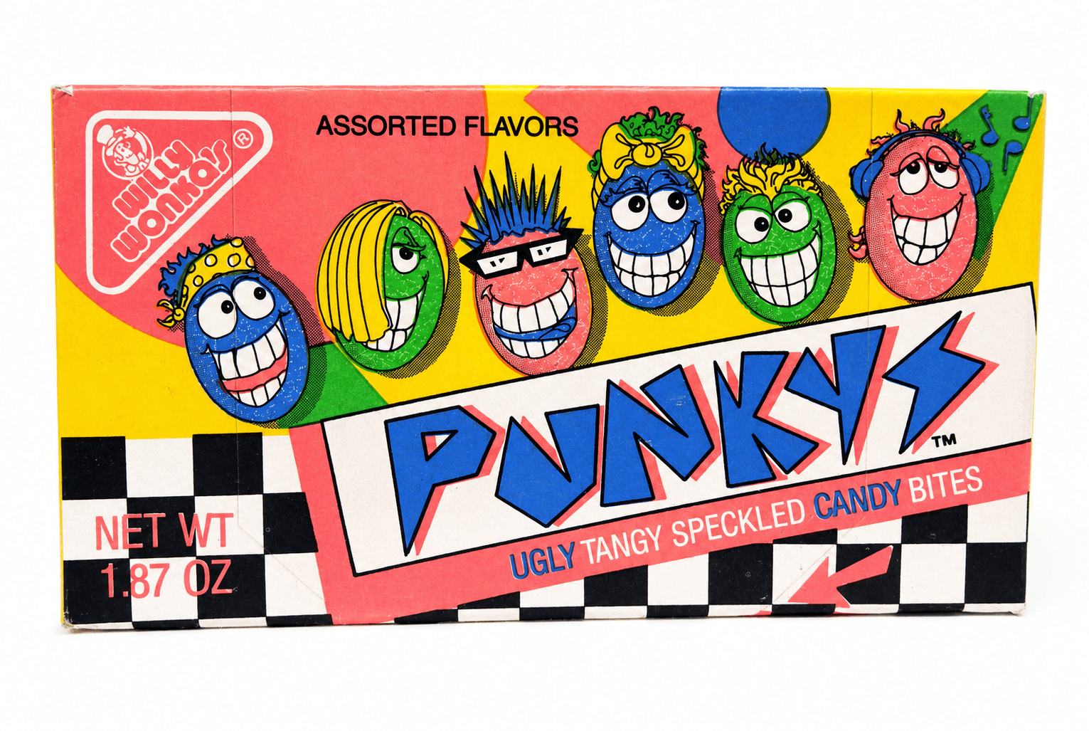 Willy Wonka's Punkys — ugly tangy speckled candy bites in assorted flavours
