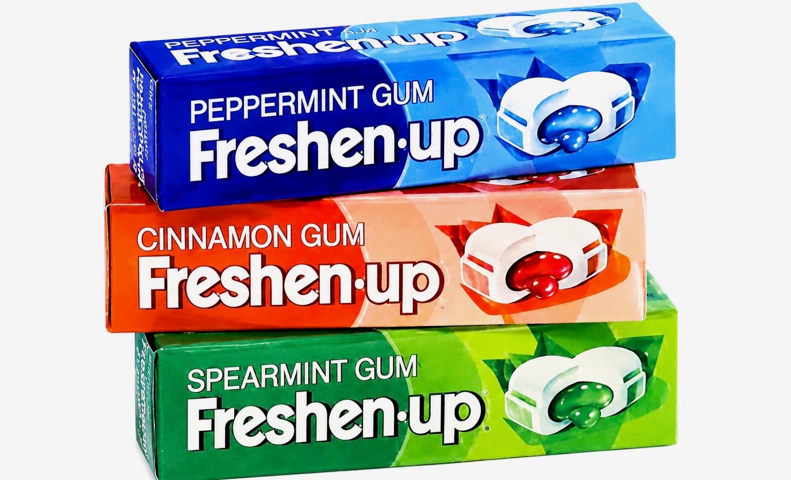 Freshen-up gum — peppermint, cinnamon and spearmint with the liquid centre
