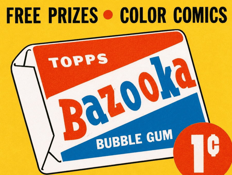 Topps Bazooka bubble gum — free prizes and color comics