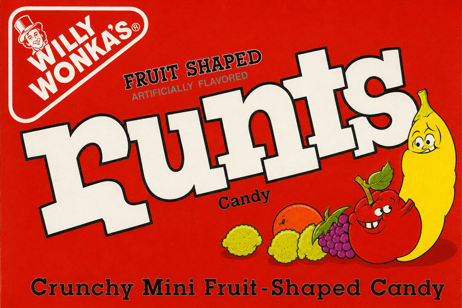 Willy Wonka's Runts — crunchy fruit-shaped candy