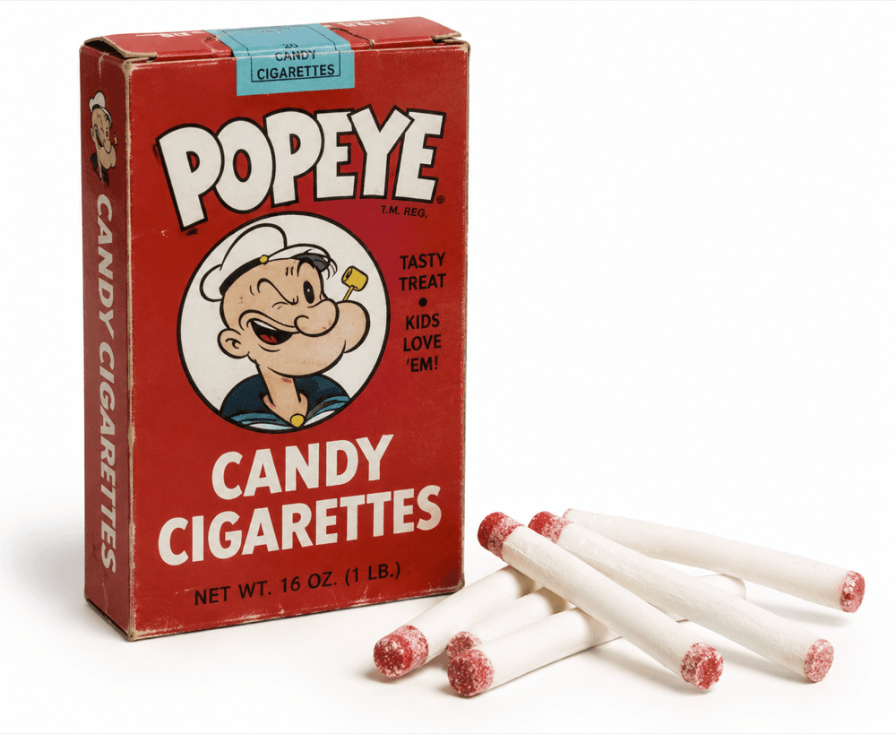 Popeye Candy Sticks — originally sold as Popeye Candy Cigarettes