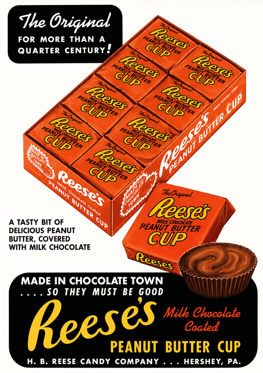 Vintage Reese's Peanut Butter Cup advertisement